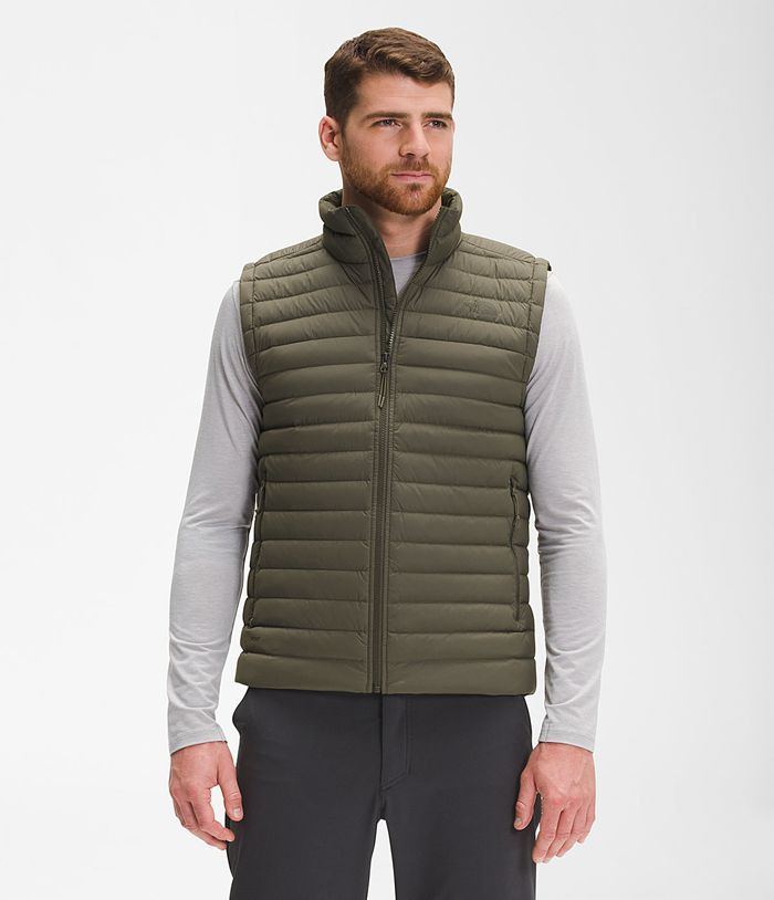 The North Face Mens Vests Stretch Down 234HKSTPB - Dark Green